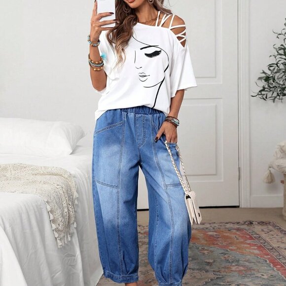 Blue Casual Women's Minimalist Denim Jeans - Picture 5 of 6